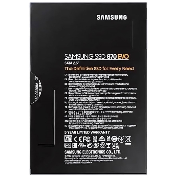 Накопитель SSD Samsung 2.5" 870 EVO 500 Гб SATA III 3bit MLC (TLC) MZ-77E500BW - фото 51680258