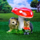 Садовая фигура из полистоуна «Гриб с двумя ежами», 30×26×30 см - Фото 12