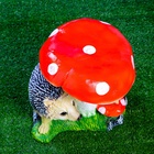 Садовая фигура из полистоуна «Гриб с двумя ежами», 30×26×30 см - Фото 11