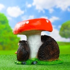 Садовая фигура из полистоуна «Гриб с двумя ежами», 30×26×30 см - Фото 9