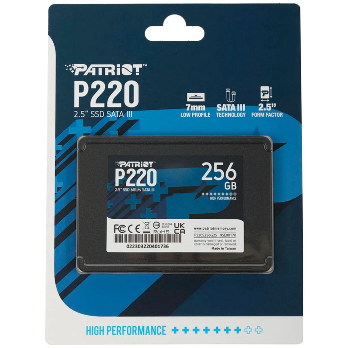 Накопитель SSD PATRIOT 2.5" P220 256 Гб SATA III P220S256G25 - фото 51680316