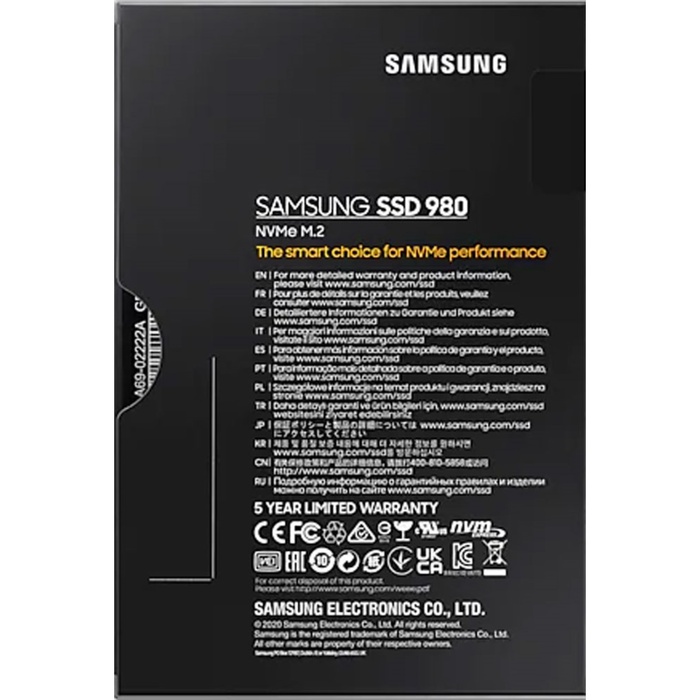 Накопитель SSD Samsung M.2 980 500 Гб PCIe MZ-V8V500BW - фото 51680383