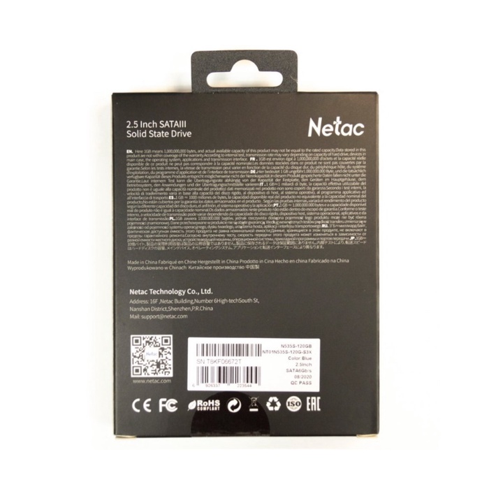 Накопитель SSD NETAC 2.5" N535S 120 Гб SATA III NT01N535S-120G-S3X - фото 51680417