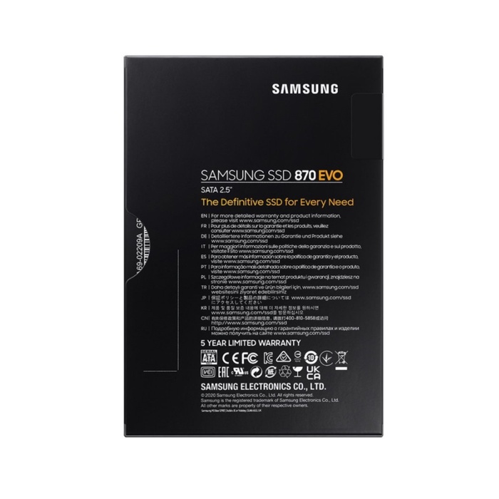 Накопитель SSD Samsung 2.5" 870 EVO 2000 Гб SATA III 3bit MLC (TLC) MZ-77E2T0BW - фото 51680460