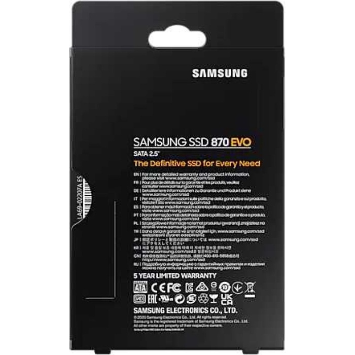 Накопитель SSD Samsung 2.5" 870 EVO 2000 Гб SATA III 3bit MLC (TLC) MZ-77E2T0BW - фото 51680452