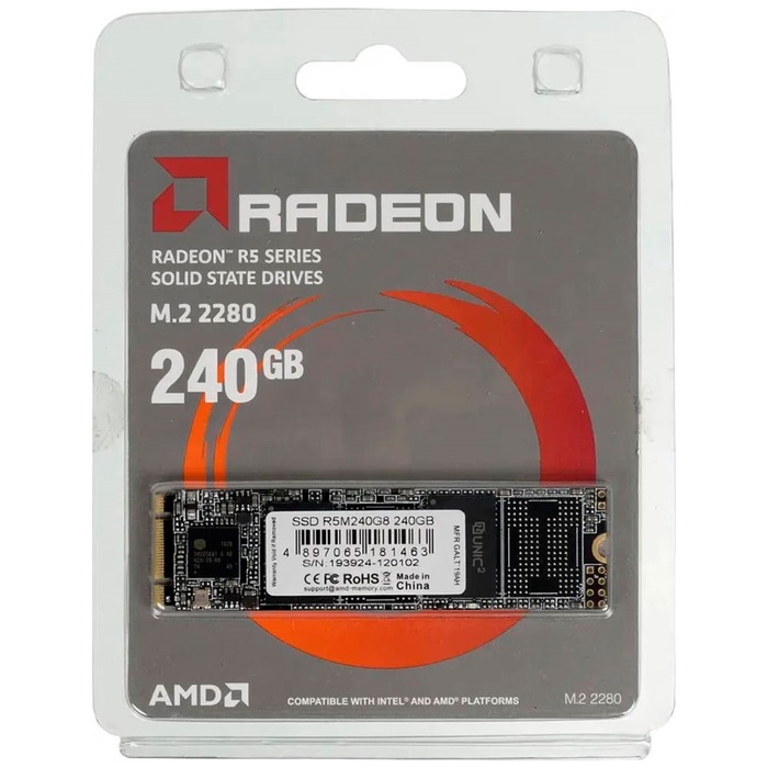 Накопитель SSD AMD M.2 Radeon R5 240 Гб SATA III R5M240G8 - фото 51680480