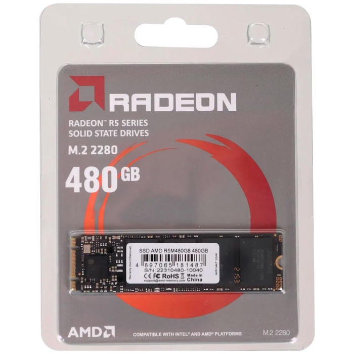 Накопитель SSD AMD M.2 R5 Series 480 Гб SATA III R5M480G8 - фото 51680526