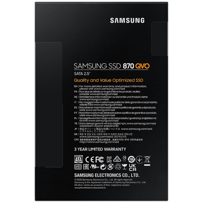 Накопитель SSD Samsung 2.5" 870 QVO 4000 Гб SATA III QLC MZ-77Q4T0BW - фото 51680547