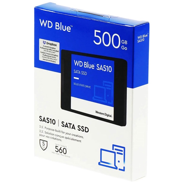 Накопитель SSD WD 2.5" Blue 500 Гб SATA III WDS500G3B0A - фото 51680558