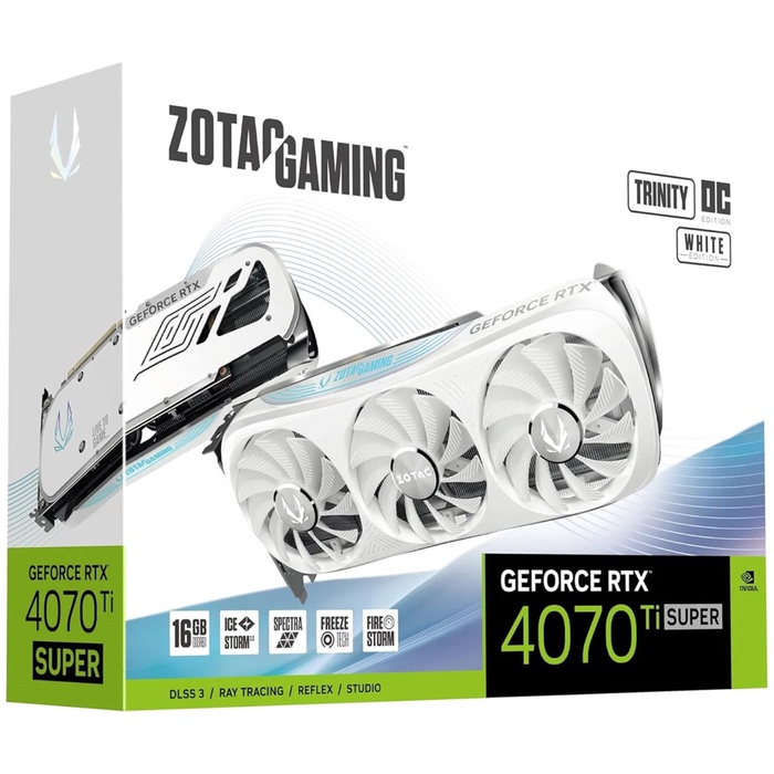 Видеокарта Zotac RTX 4070 Ti SUPER TRINITY OC WHITE ED 16GB ZT-D40730Q-10P - фото 51680578