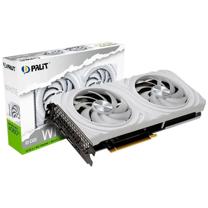 Видеокарта GeForce RTX 4060 Ti Palit Dual White 8Gb (NE6406T019P1-1048L) - фото 51680629