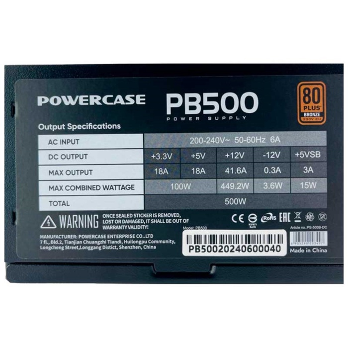 Блок питания Powercase PB500 500W PS-500B-DC Bronze - фото 51683361