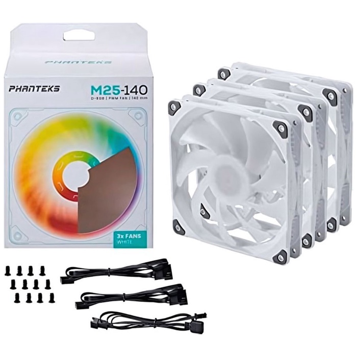 Вентиляторы для корпуса PHANTEKS M25 DRGB White 3x140mm PH-F140M25_DRGB_PWM_WT01_3P - фото 51683780