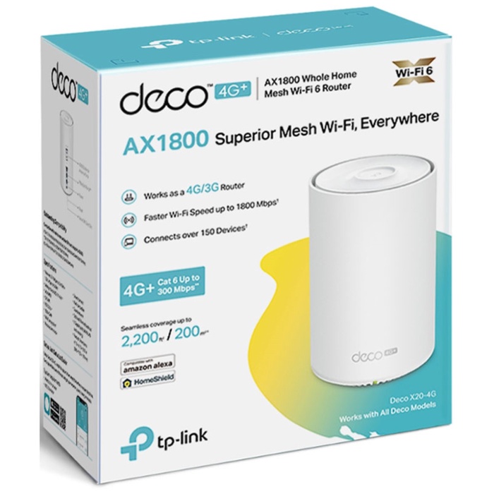 Mesh-модуль TP-LINK AX1800 с поддержкой 4G+ DECO X20-4G(1-PACK) - фото 51684234