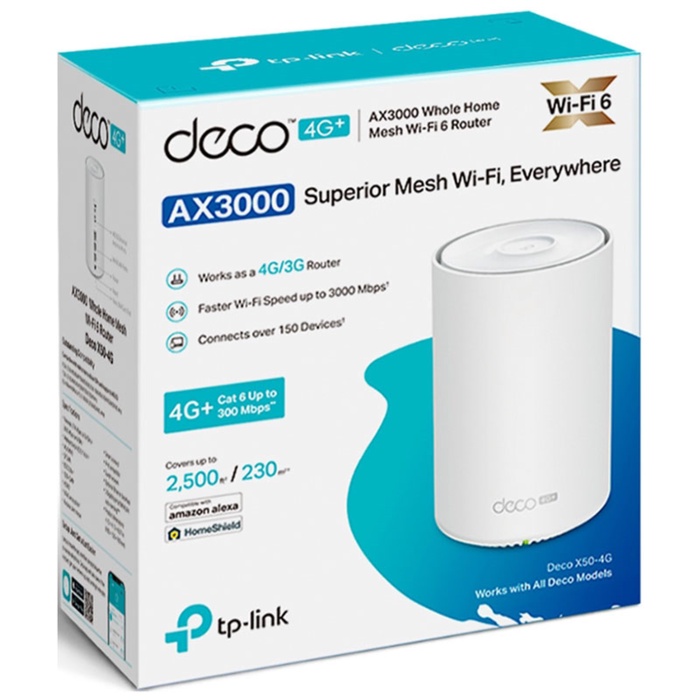 Mesh-модуль TP-LINK AX3000 с поддержкой 4G+ (DECO X50-4G(1-PACK)) - фото 51684249