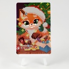 Алмазная мозаика на новый год с частичным заполнением для детей «Лисенок», 10×15 см, набор для творчества - Фото 3
