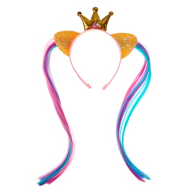 Карнавальный ободок «Корона» с ушками и прядями