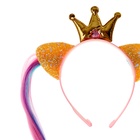 Карнавальный ободок «Корона» с ушками и прядями - Фото 3
