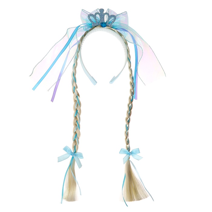 Карнавальный ободок «Корона» с косичками - Фото 1