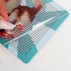 Алмазная мозаика с частичным заполнением на подставке для детей «Котёнок с букетом», 10×15 см, набор для творчества - Фото 4