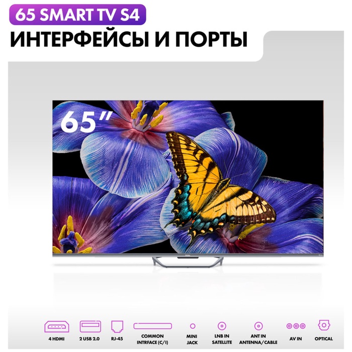 QLED телевизор Haier 65 Smart TV S4 - фото 51685802