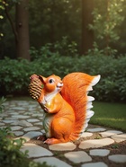 Садовая фигура из полистоуна «Белка с шишкой», 28×12×27 см - Фото 3