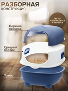 Туалет закрытый с УФ-лампой для уничтожения запаха 39×56×40 см, синий - Фото 2