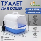 Туалет-домик 35×50×35 см, голубой - Фото 4