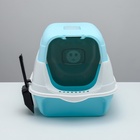 Туалет закрытый 2-в-1 со съёмным верхом 34×50×33 см, голубой - Фото 3