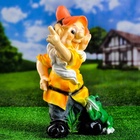 Садовая фигура из полистоуна «Гном с лягушкой», 45×20×25 см - Фото 4