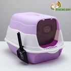 Туалет закрытый 2-в-1 со съёмным верхом 34×50×33 см, фиолетовый - Фото 2