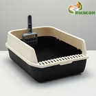 Туалет с высоким бортом с совком и фильтром, 50×36×21 см, чёрный - Фото 2