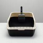 Туалет с высоким бортом с совком и фильтром, 50×36×21 см, чёрный - Фото 3