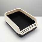 Туалет с высоким бортом с совком и фильтром, 50×36×21 см, чёрный - Фото 4