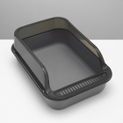 Туалет с прозрачными бортами с совком и фильтром, 40×28×16 см, серый - Фото 4