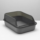 Туалет с прозрачными бортами с совком и фильтром, 40×28×16 см, серый - Фото 5