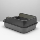 Туалет с прозрачными бортами с совком и фильтром, 40×28×16 см, серый - Фото 8