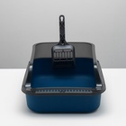 Туалет с прозрачными бортами с совком и фильтром, 40×28×16 см, синий - Фото 3