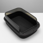 Туалет с прозрачными бортами и совком+фильтр, 50×34×18 см, чёрный - Фото 4