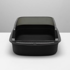 Туалет с прозрачными бортами и совком+фильтр, 50×34×18 см, чёрный - Фото 6