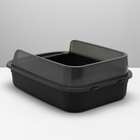 Туалет с прозрачными бортами и совком+фильтр, 50×34×18 см, чёрный - Фото 8