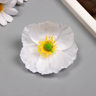 Бутон на ножке для декорирования «Рудбекия белая», 6.5×6.5 см