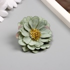 Бутон на ножке для декорирования "Многослойная ромашка зелёная" 6х6 см (комплект 10 шт) - фото 26246269