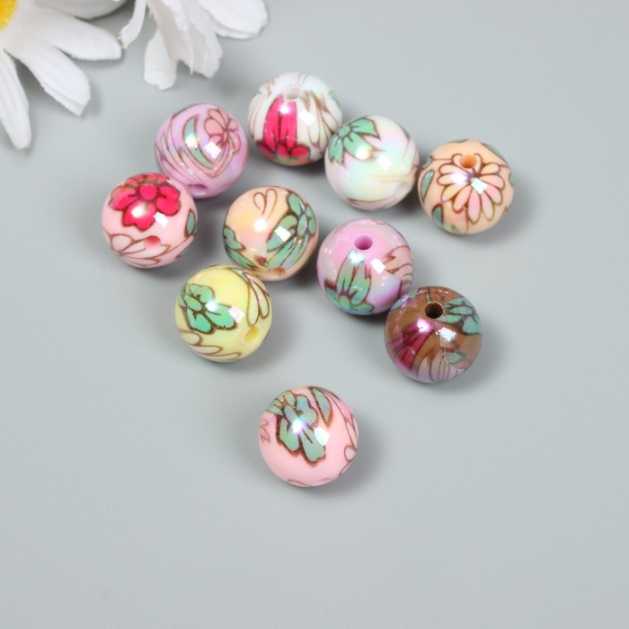 Бусины для творчества акрил «Цветочки», 1.6×1.6×1.6 см, МИКС - Фото 1