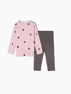 Костюм: лонгслив и легинсы Крошка Я «Сердечки», рост 62-68 см - фото 117633696