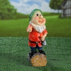 Садовая фигура из полистоуна «Гномик с лопатой», 15×12×30 см - Фото 7