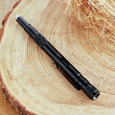 Ручка-стеклобой с фонариком и ножом, 16 см