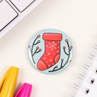 Значок новогодний закатной d=35 мм «Носок» 6.5×6.5 см - Фото 3