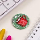 Значок новогодний закатной d=35 мм «Кружка» 6.5×6.5 см - Фото 4