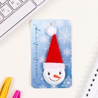 Значок новогодний закатной с колпаком d=35 мм «Снеговик» 6.5×11 см - Фото 2